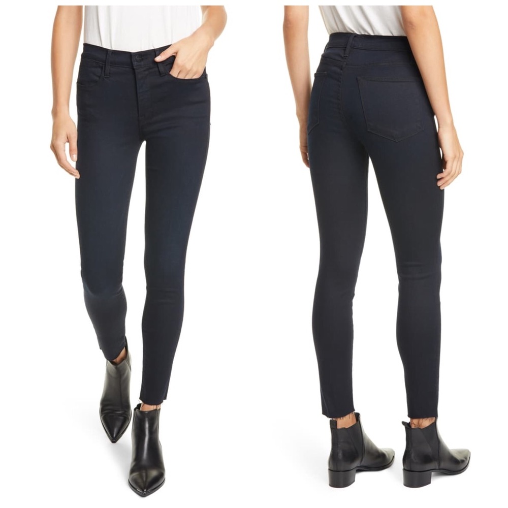 Frame NWT Le High Raw Hem Skinny Jeans Navy